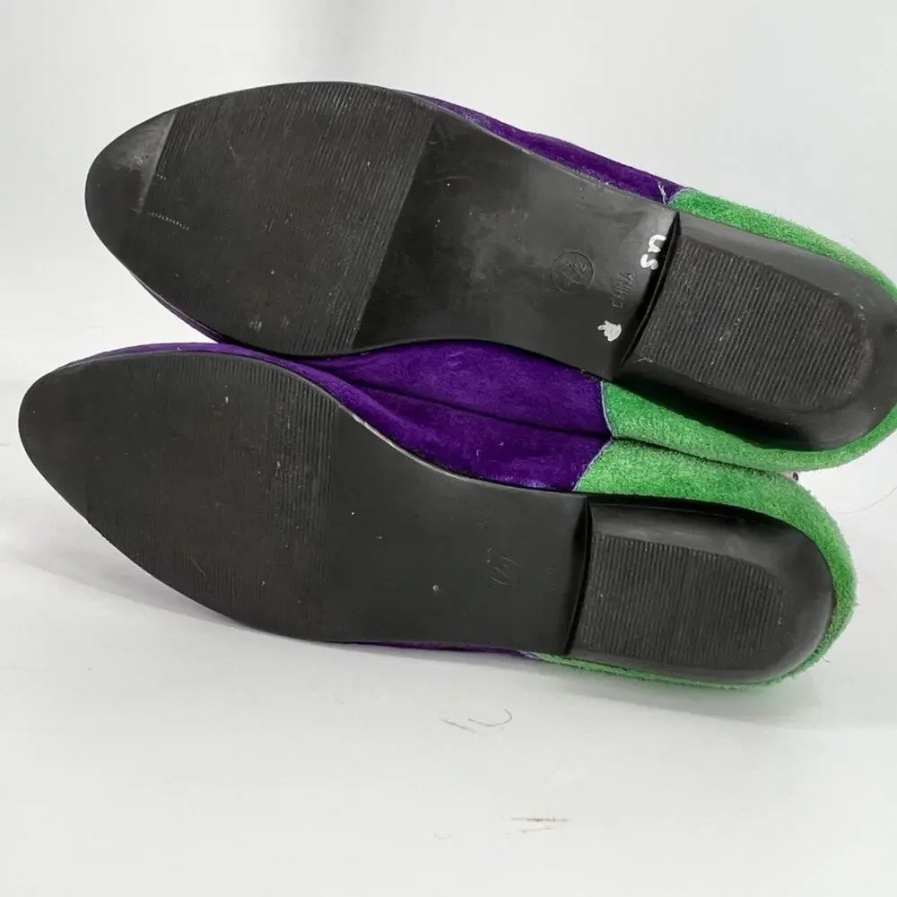 1980s Passports Over The Knee Suede Boots- Colorblock- Low Heel- Comfortable 7.5